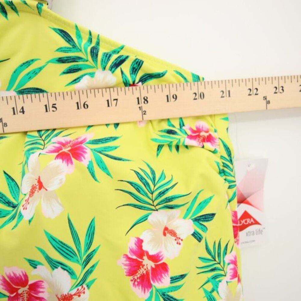 NWT Lands End Floral Yellow One Shoulder Tankini Swim Top Size 26W - Picture 5 of 11
